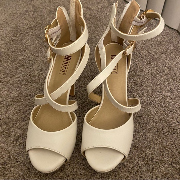 Crisscross Straps Peep Toe Platform High Heels Size 7.5 - Picture 5 of 7